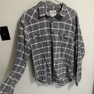 Lucky Brand Gray and White Plaid Men's Shirt